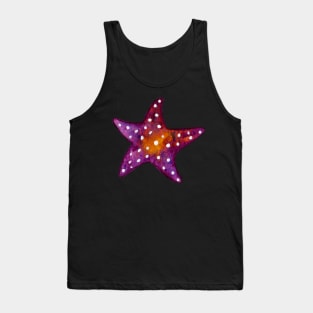 Purple and Orange Starfish Watercolor Tank Top